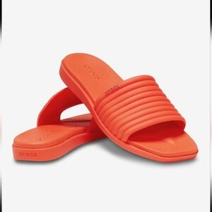 CROCS Women's Miami Slide Orange Sandals, Size 9